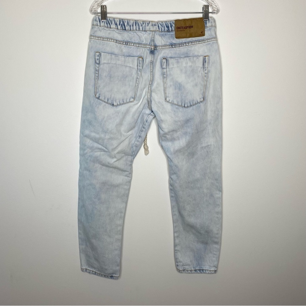 One Teaspoon Shabbies Free People Light Denim Drawstring Boyfriend Jeans - Picture 5 of 11
